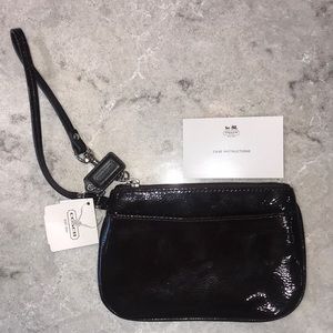 Coach brown leather wristlet